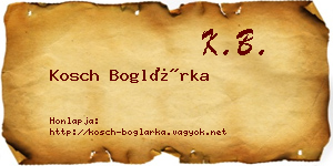 Kosch Boglárka névjegykártya