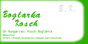 boglarka kosch business card